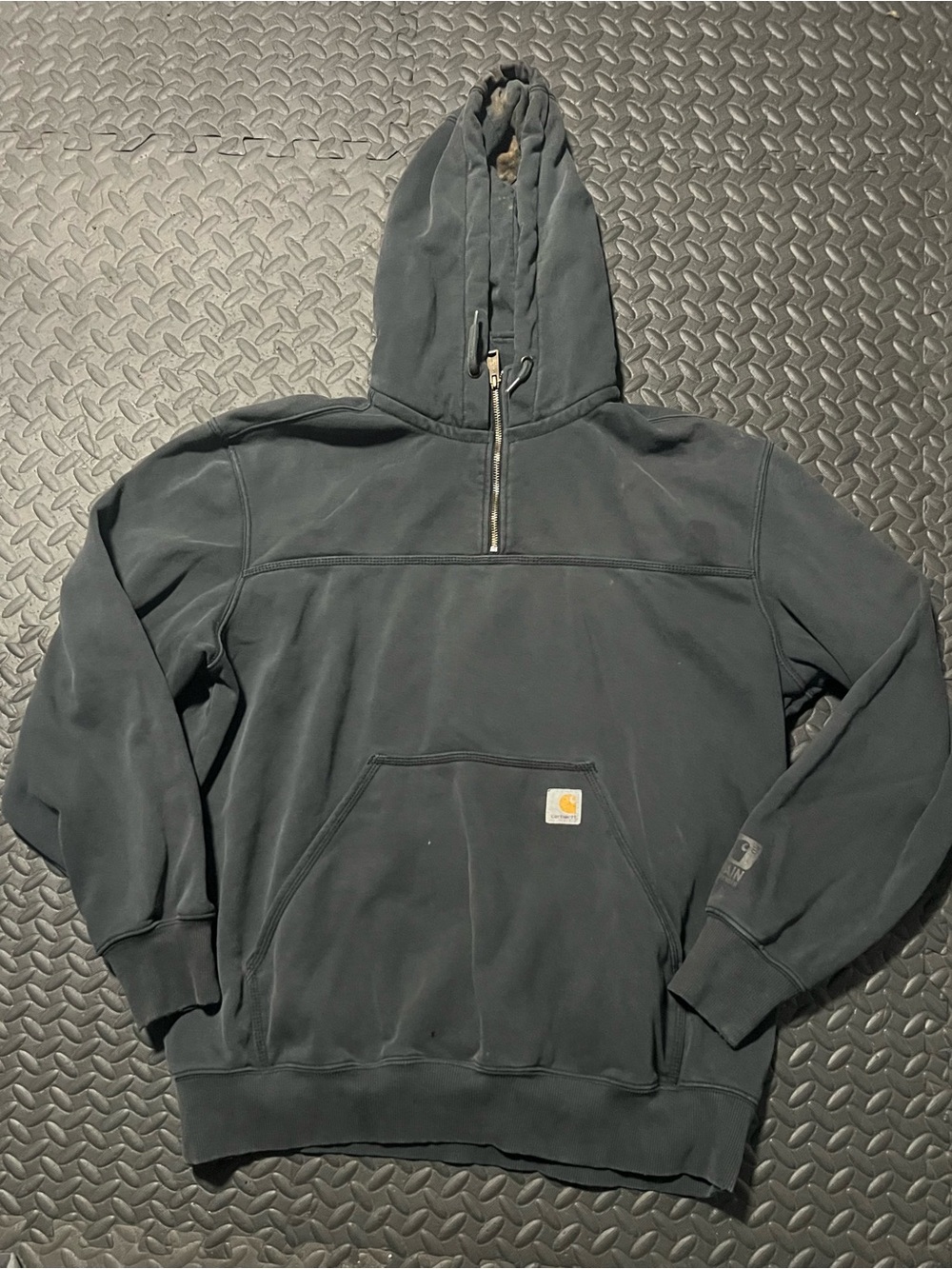 Carhartt Men’s Black Half-Zip Hooded Work Sweatshirt